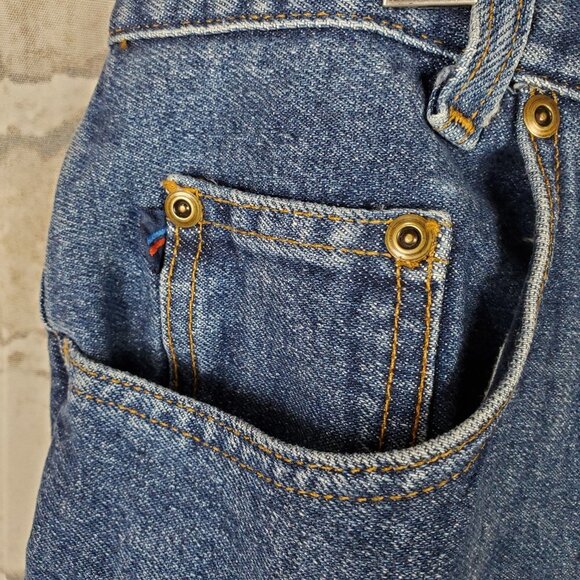 Vintage 80's Jean Shorts High Rise Mom Size 13 Cotton Denim Bermuda Festival - Picture 5 of 10